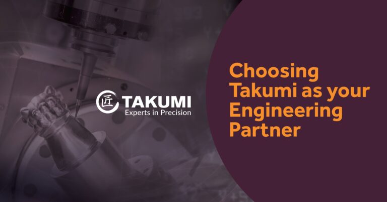 Takumi branded image with text 'Choosing Takumi as your engineering partner'
