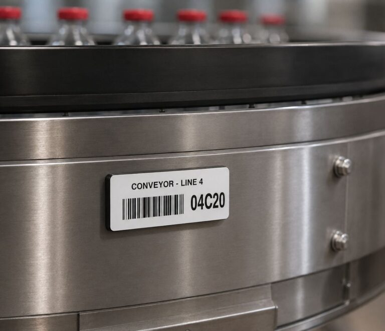 Food beverage conveyor equipment identification tag
